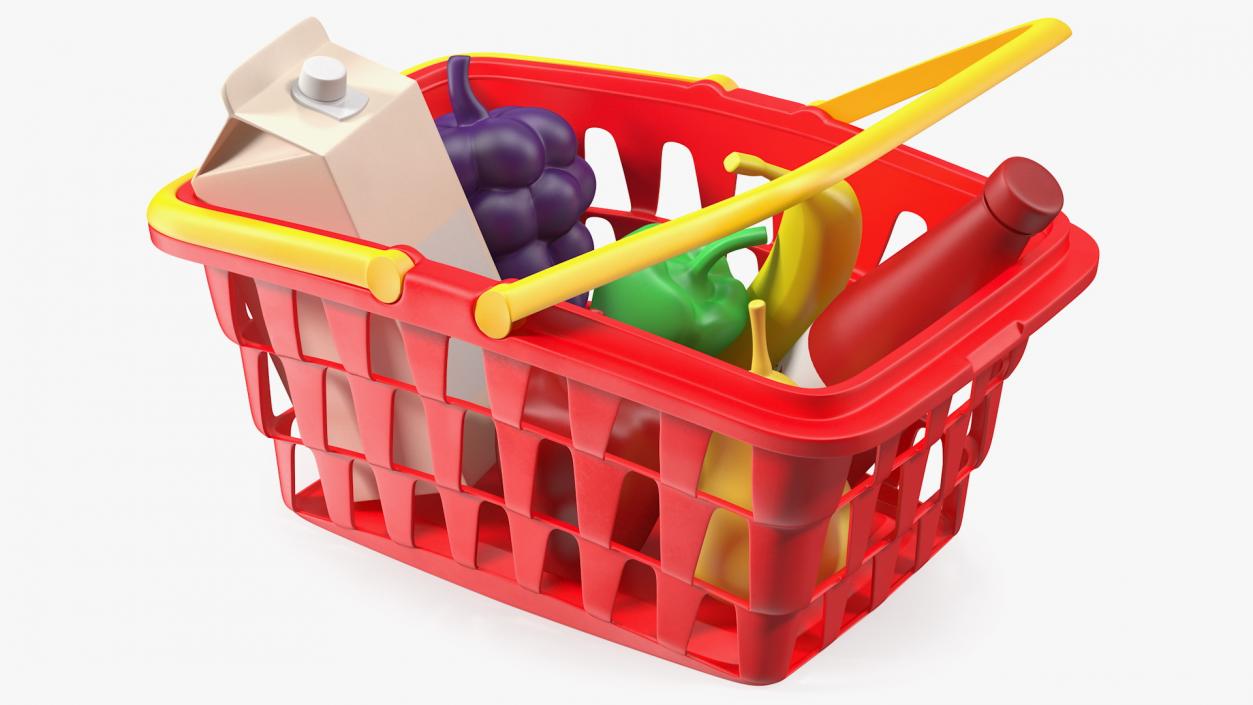 3D Children Shopping Baskets with Food Toys Collection