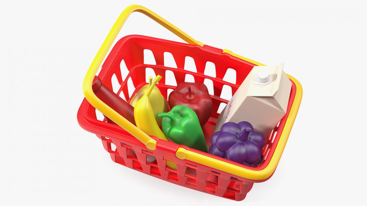 3D Children Shopping Baskets with Food Toys Collection