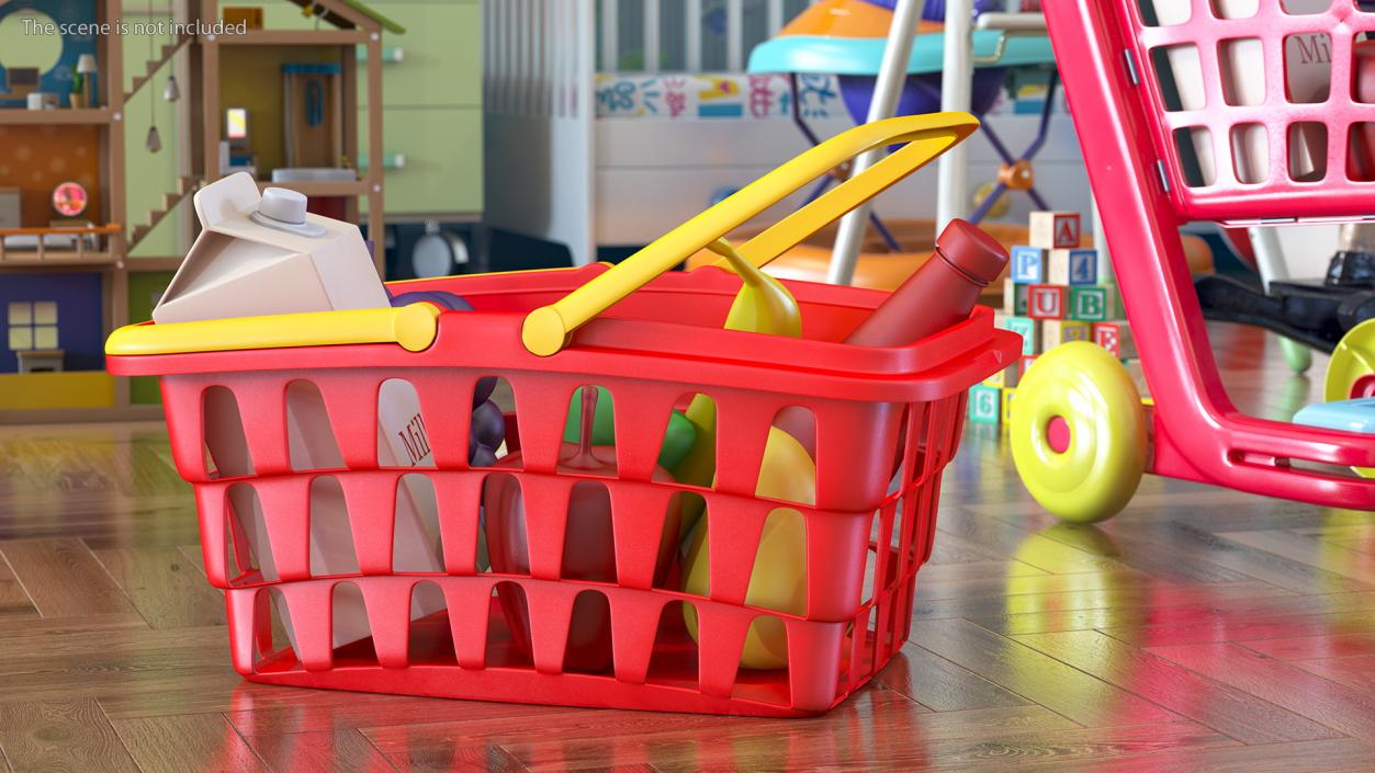 3D Children Shopping Baskets with Food Toys Collection