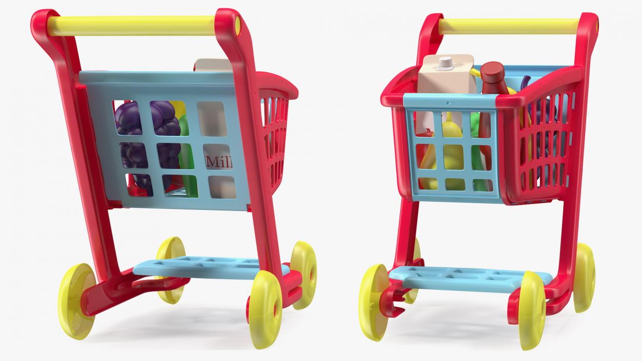 3D Children Shopping Baskets with Food Toys Collection