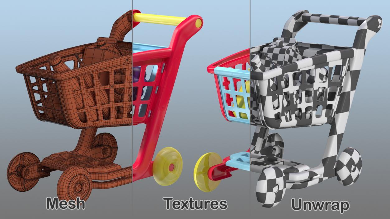 3D Children Shopping Baskets with Food Toys Collection