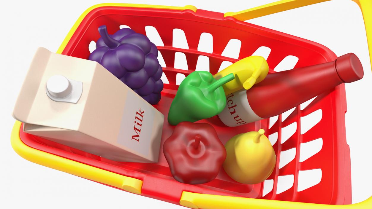 3D Children Shopping Baskets with Food Toys Collection