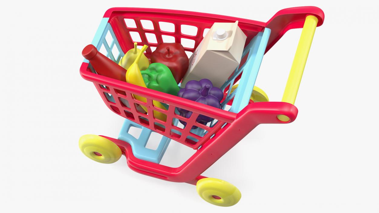 3D Children Shopping Baskets with Food Toys Collection