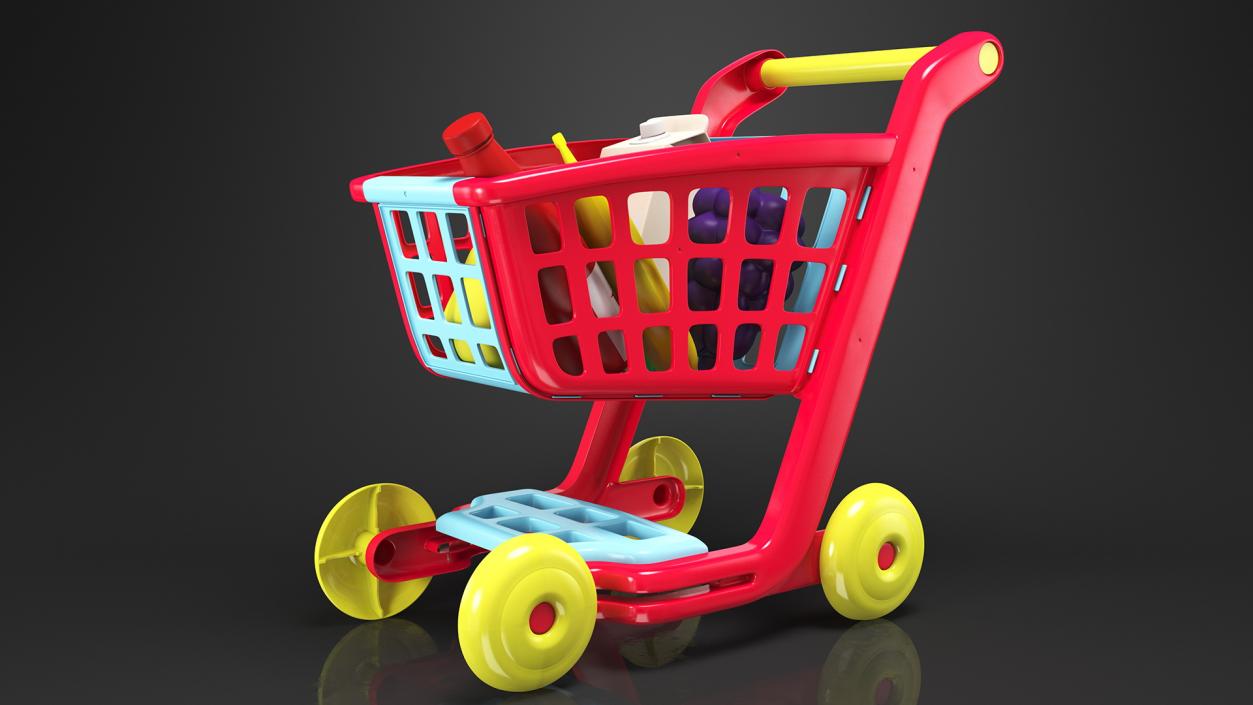 3D Children Shopping Baskets with Food Toys Collection