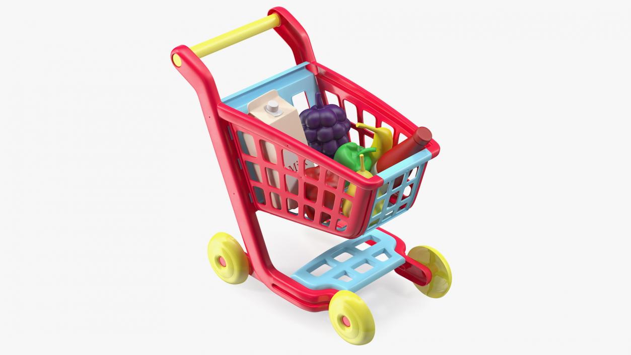 3D Children Shopping Baskets with Food Toys Collection