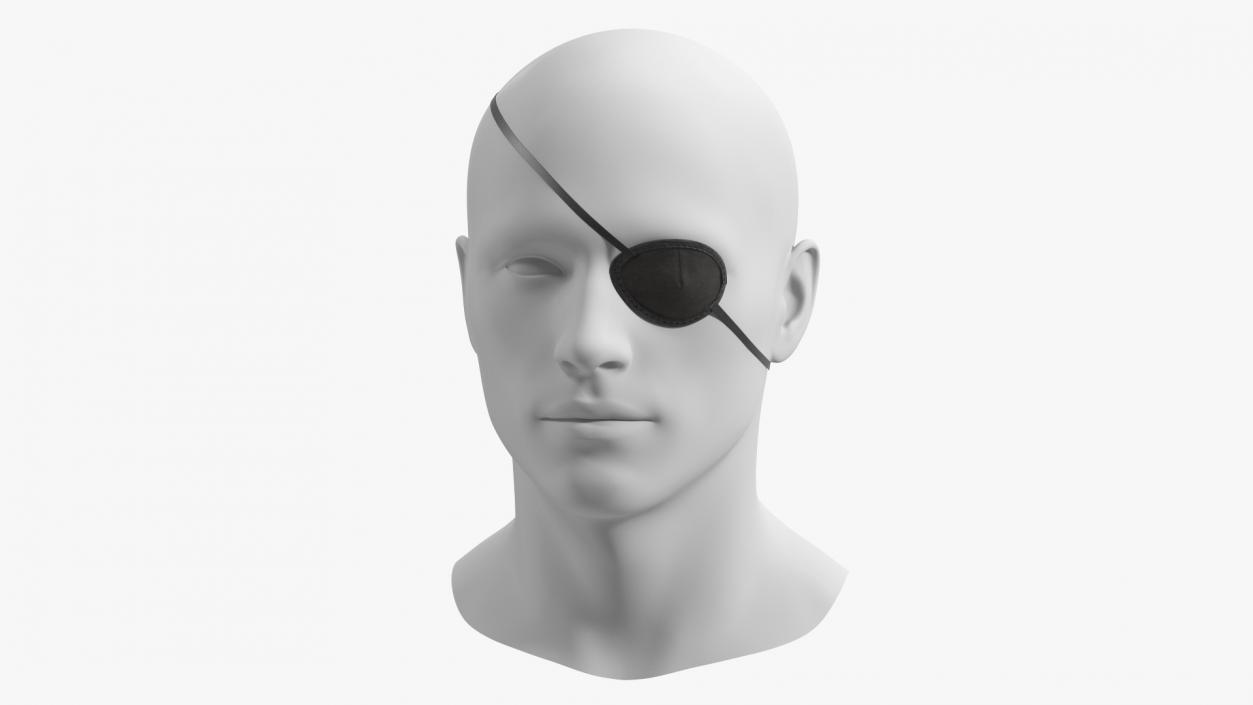 3D Black Eye Patch on Mannequin model