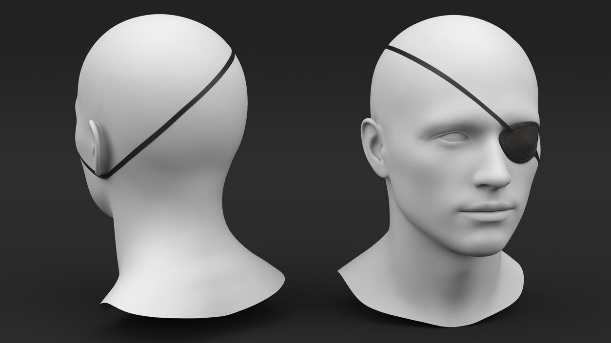 3D Black Eye Patch on Mannequin model