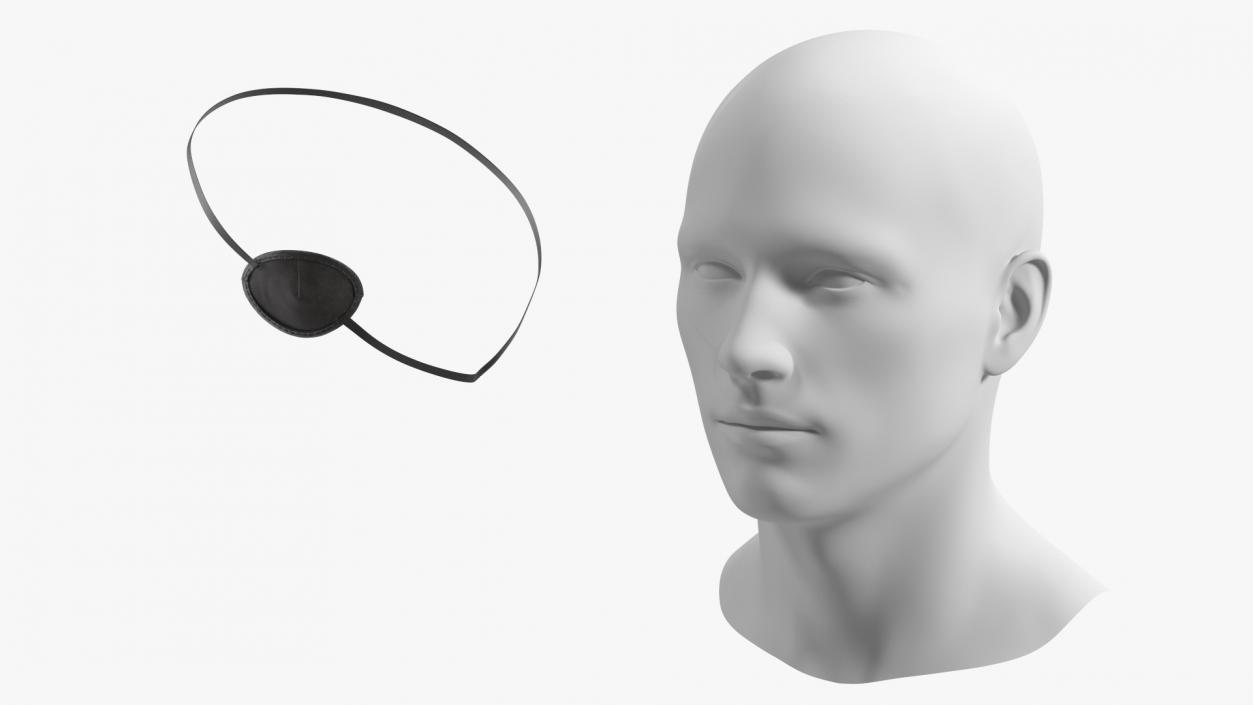 3D Black Eye Patch on Mannequin model