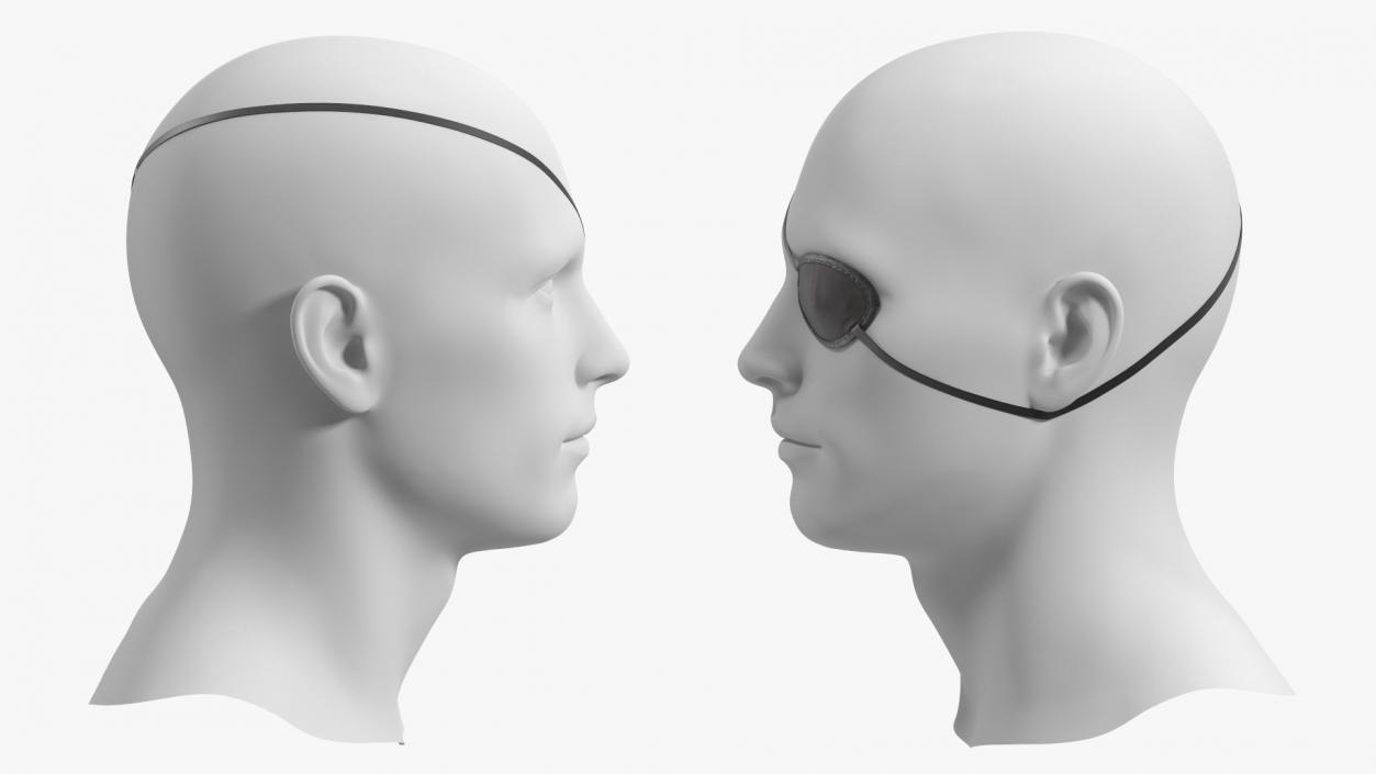 3D Black Eye Patch on Mannequin model