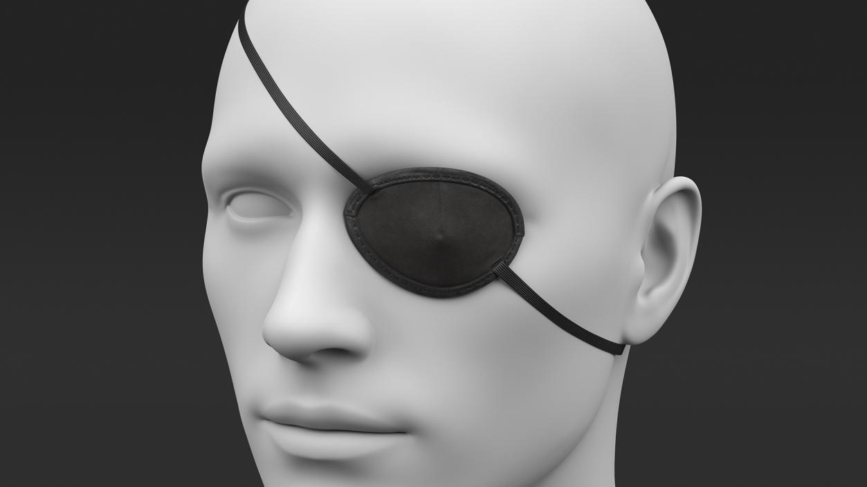 3D Black Eye Patch on Mannequin model