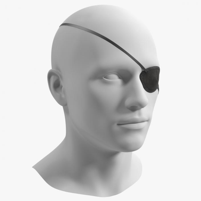 3D Black Eye Patch on Mannequin model