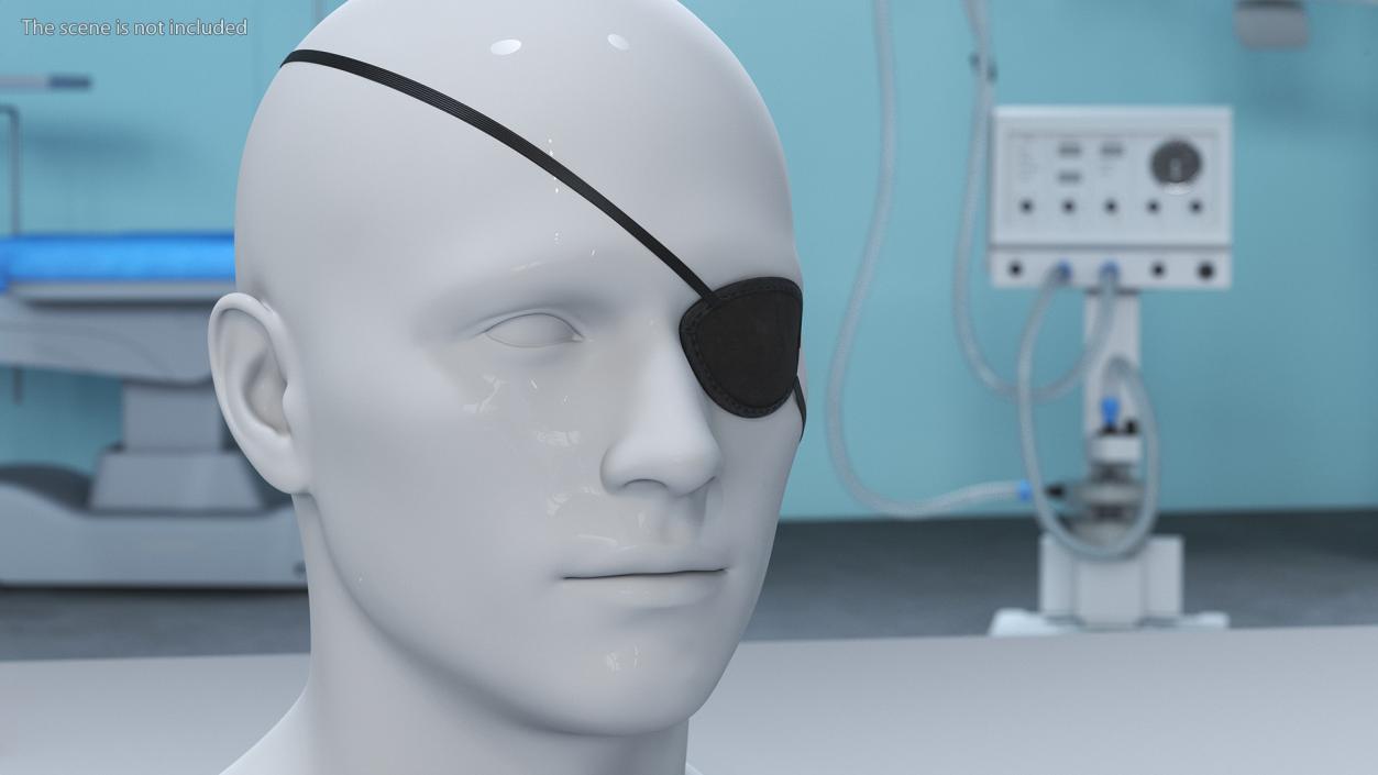 3D Black Eye Patch on Mannequin model