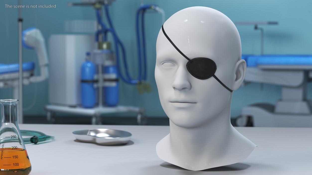 3D Black Eye Patch on Mannequin model