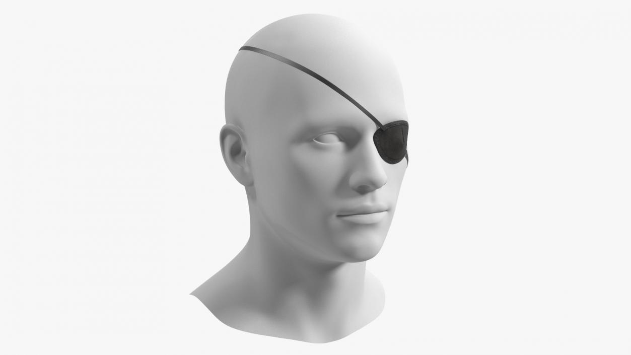 3D Black Eye Patch on Mannequin model