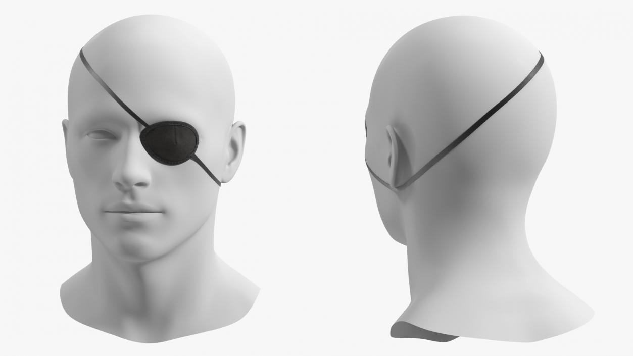 3D Black Eye Patch on Mannequin model