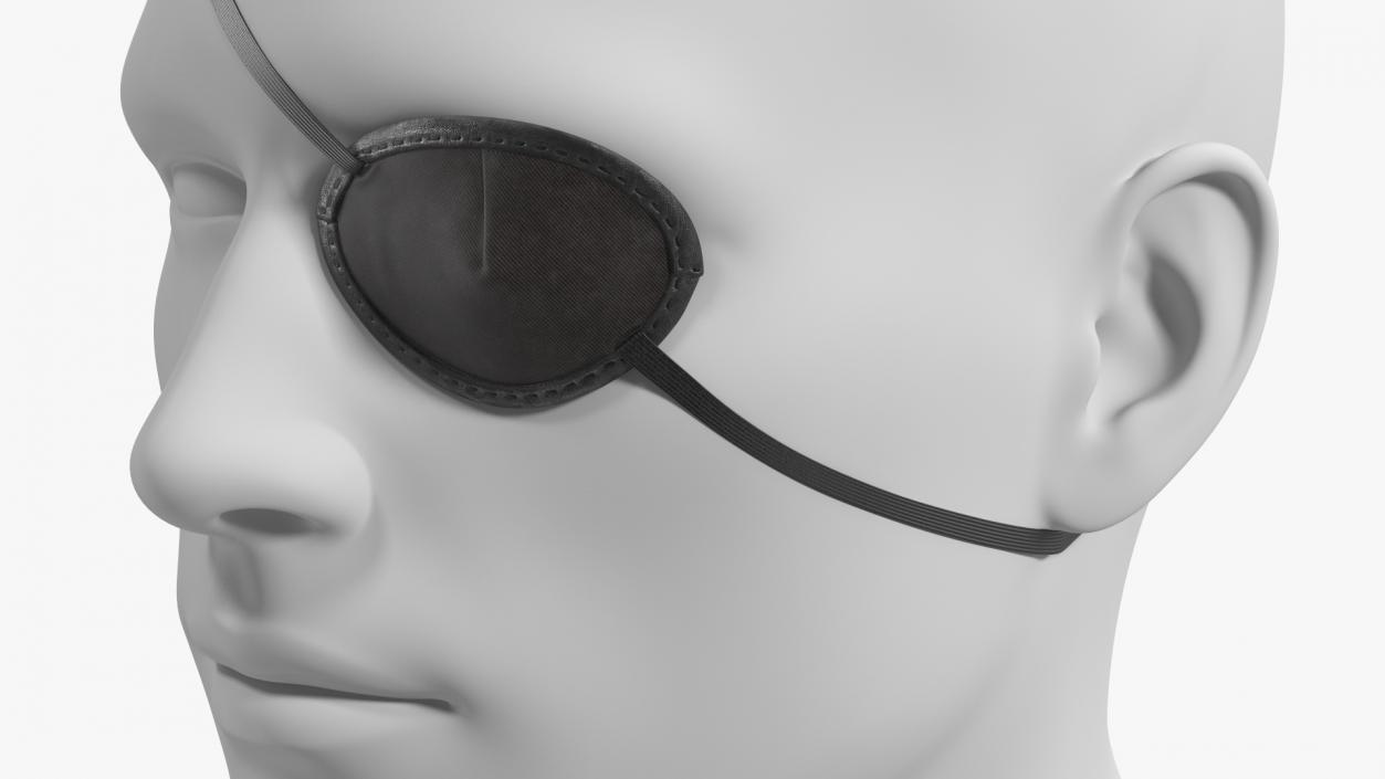 3D Black Eye Patch on Mannequin model