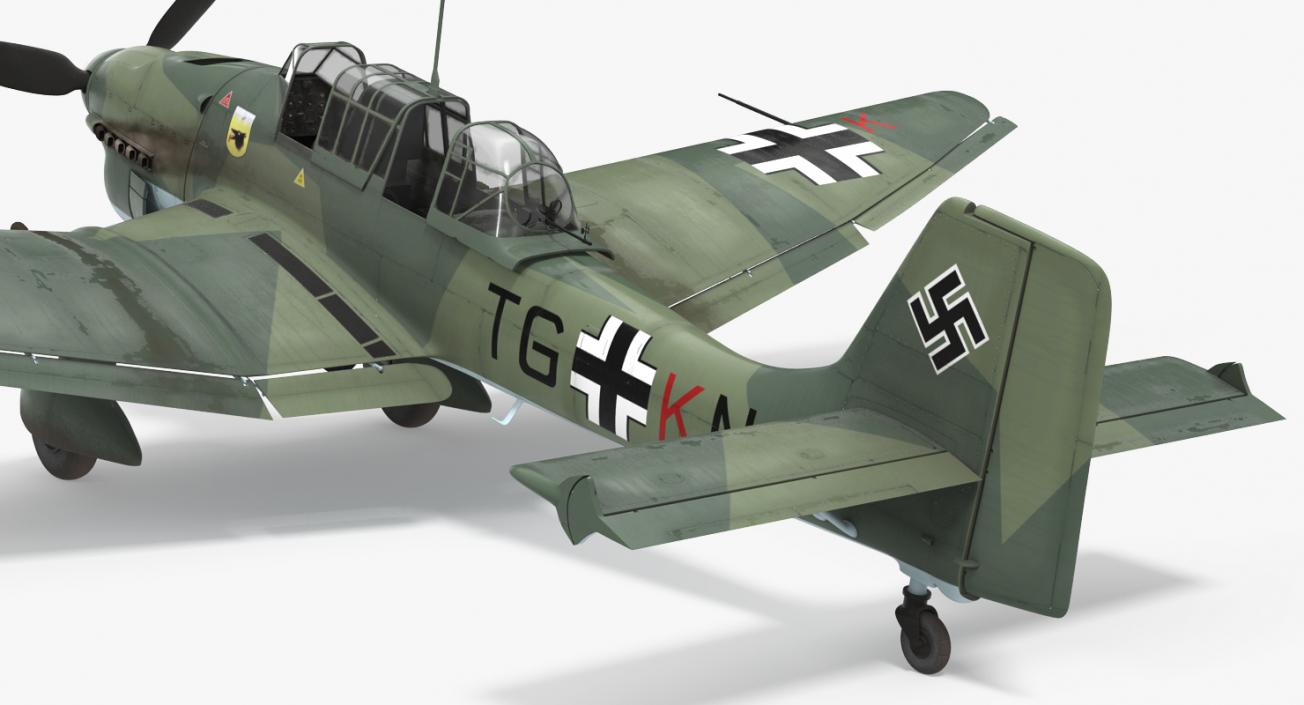 Junkers Ju 87 German Dive Bomber Rigged 3D model