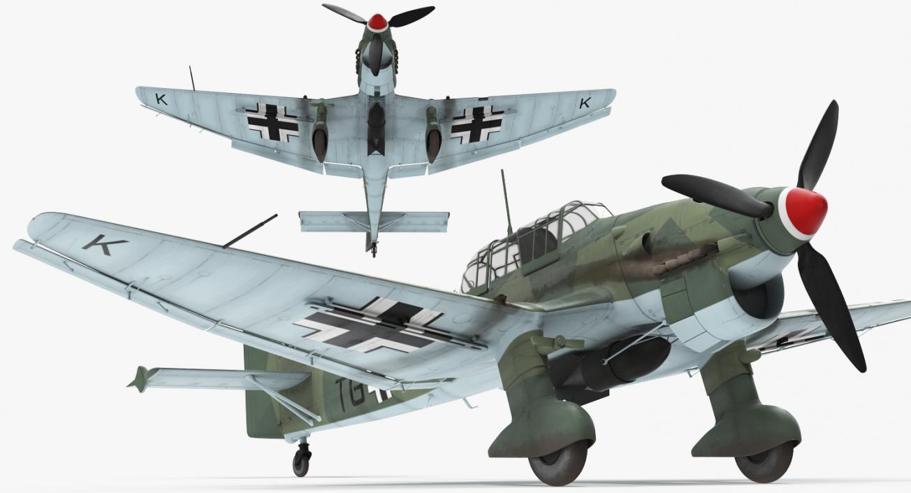 Junkers Ju 87 German Dive Bomber Rigged 3D model