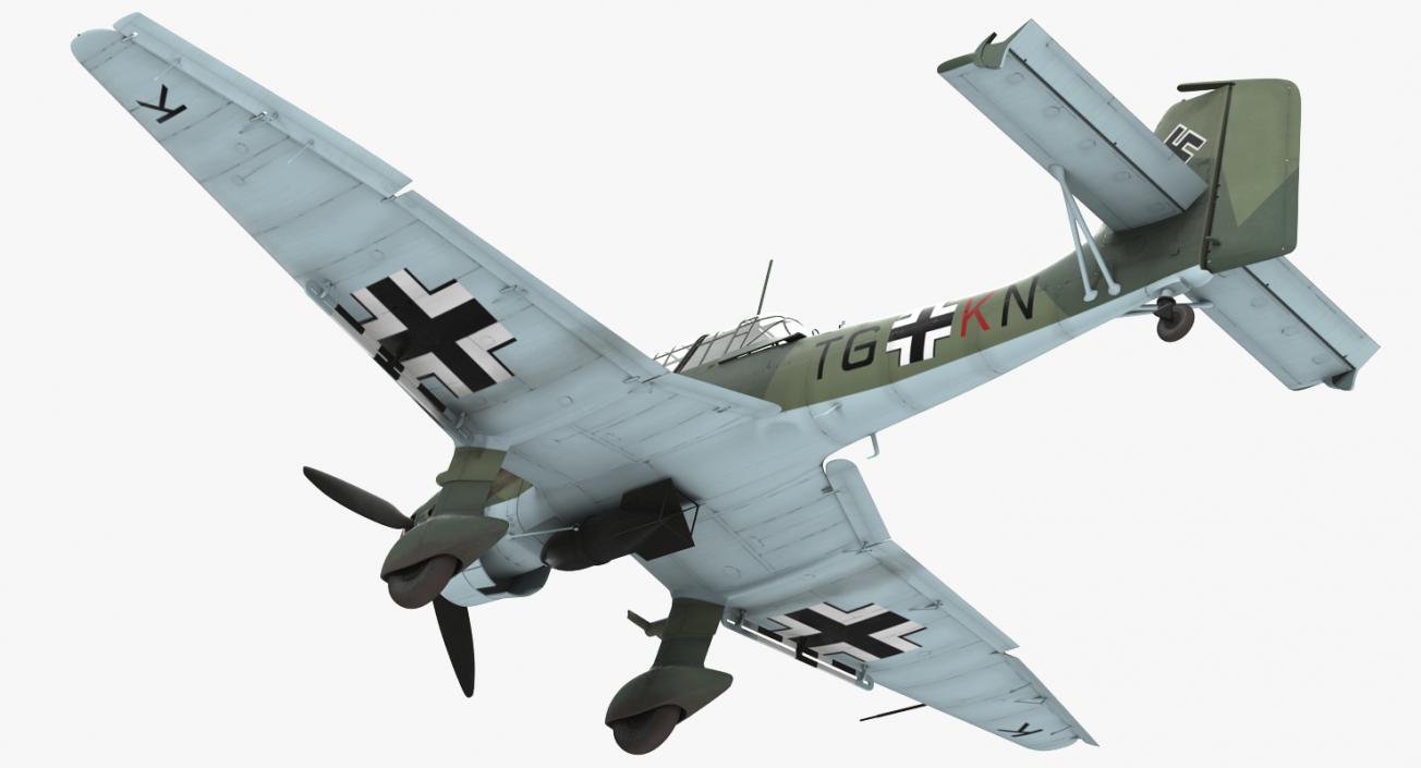 Junkers Ju 87 German Dive Bomber Rigged 3D model