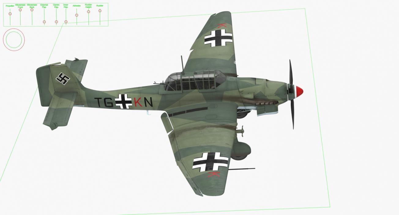 Junkers Ju 87 German Dive Bomber Rigged 3D model