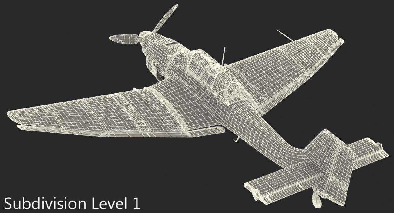 Junkers Ju 87 German Dive Bomber Rigged 3D model