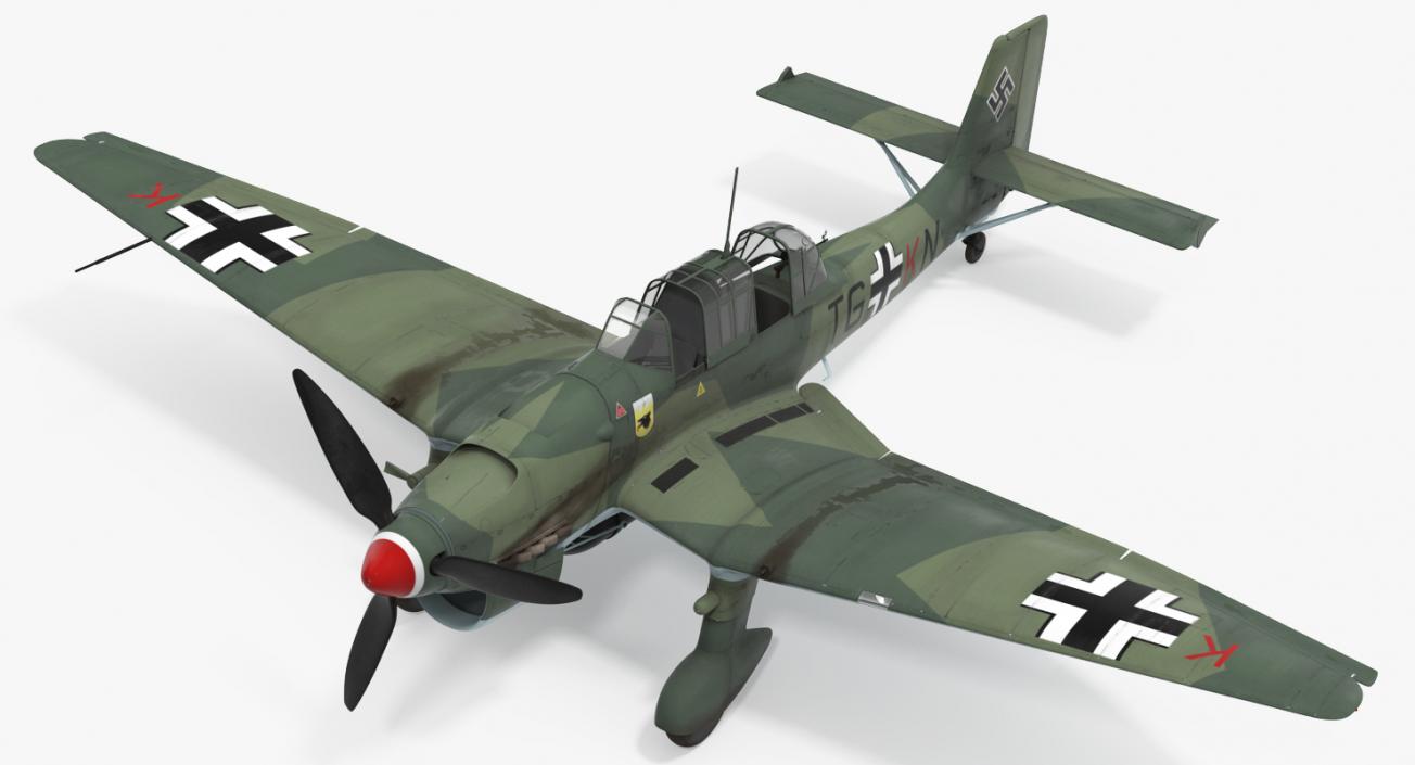 Junkers Ju 87 German Dive Bomber Rigged 3D model