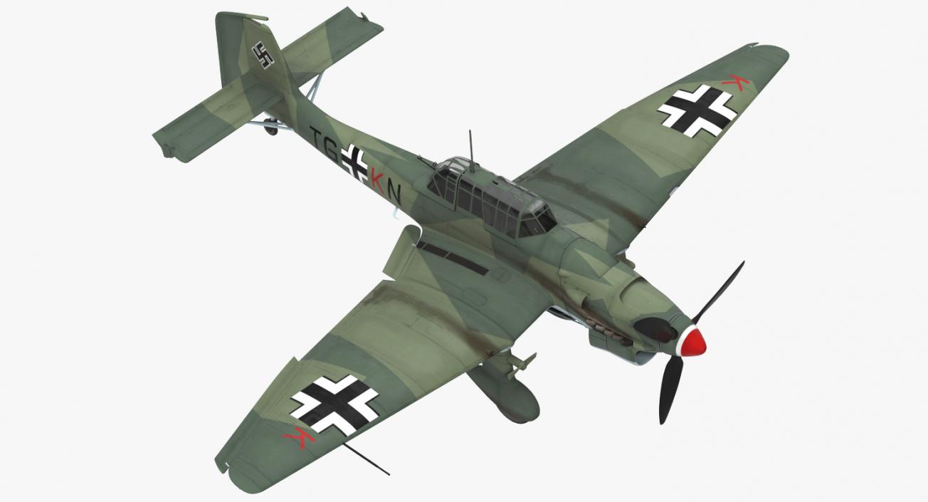 Junkers Ju 87 German Dive Bomber Rigged 3D model