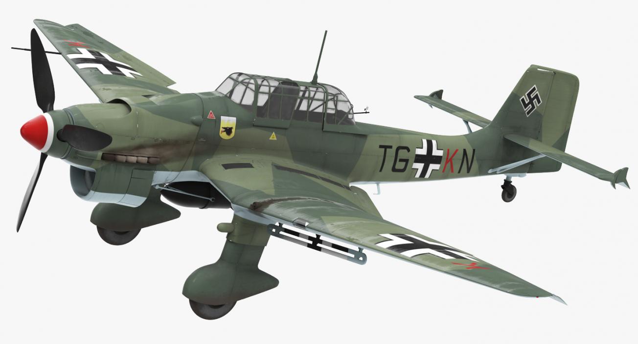 Junkers Ju 87 German Dive Bomber Rigged 3D model