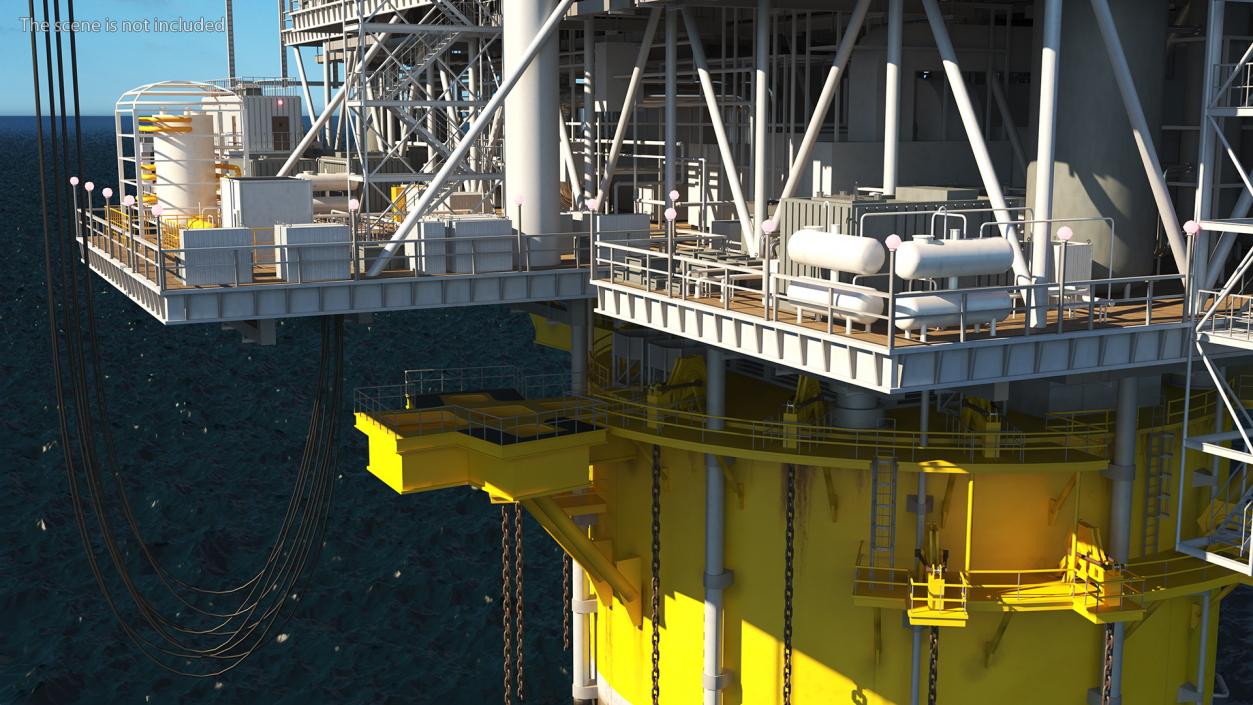 3D Shell Perdido Oil Platform Rigged model