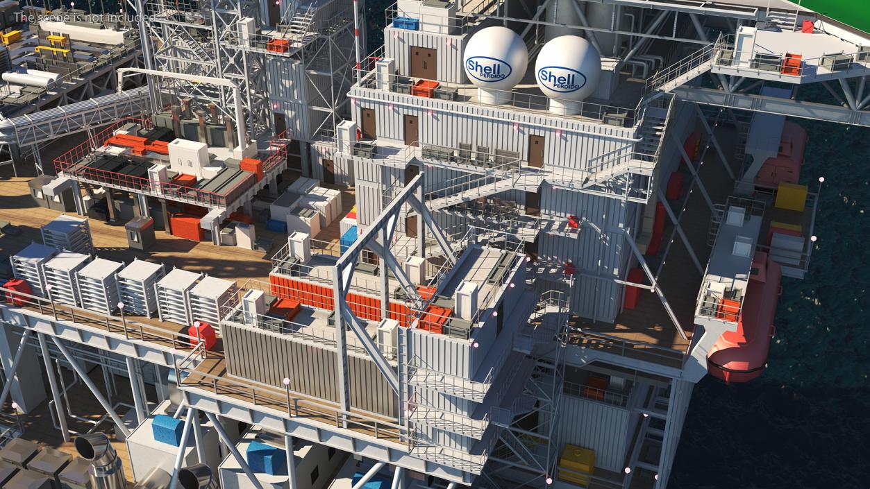 Shell Perdido Oil Platform Rigged for Maya 3D