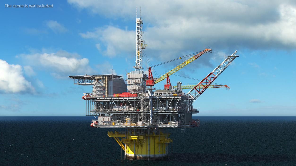 Shell Perdido Oil Platform Rigged for Maya 3D