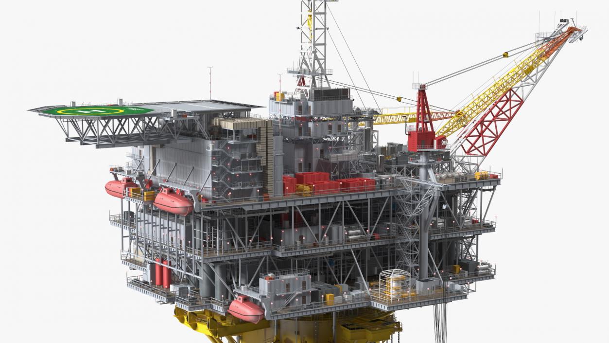 3D Shell Perdido Oil Platform Rigged model