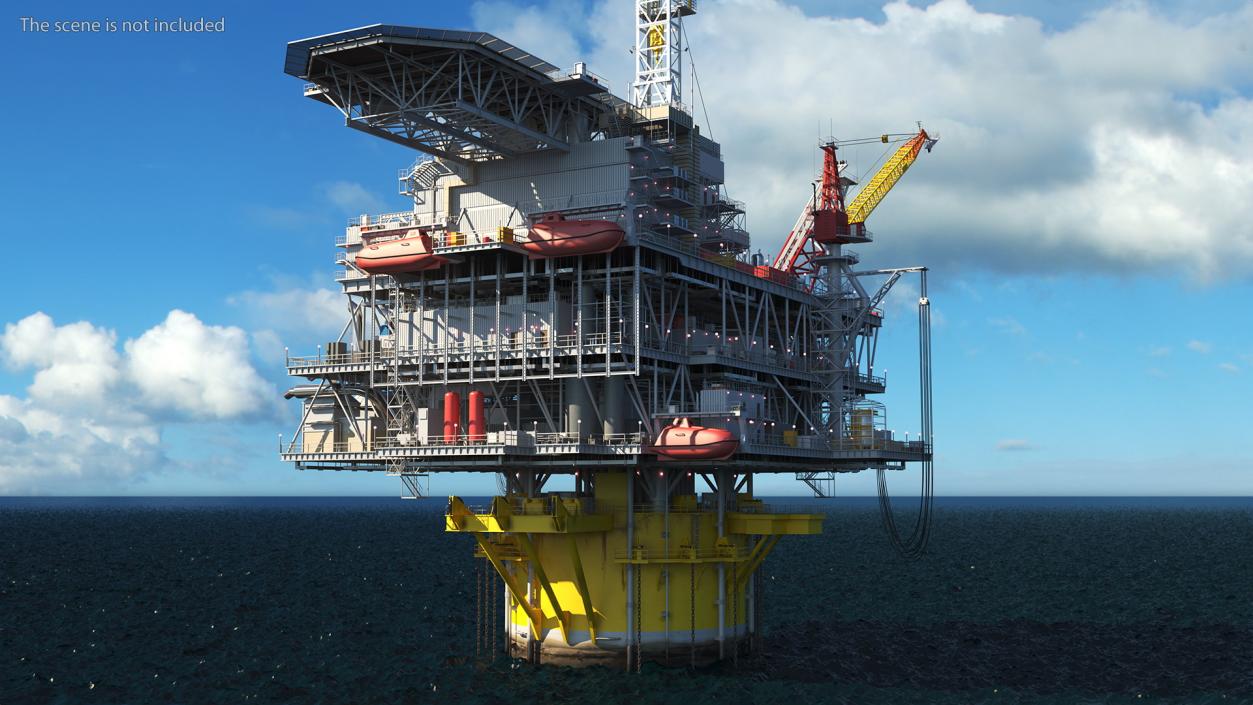 Shell Perdido Oil Platform Rigged for Maya 3D