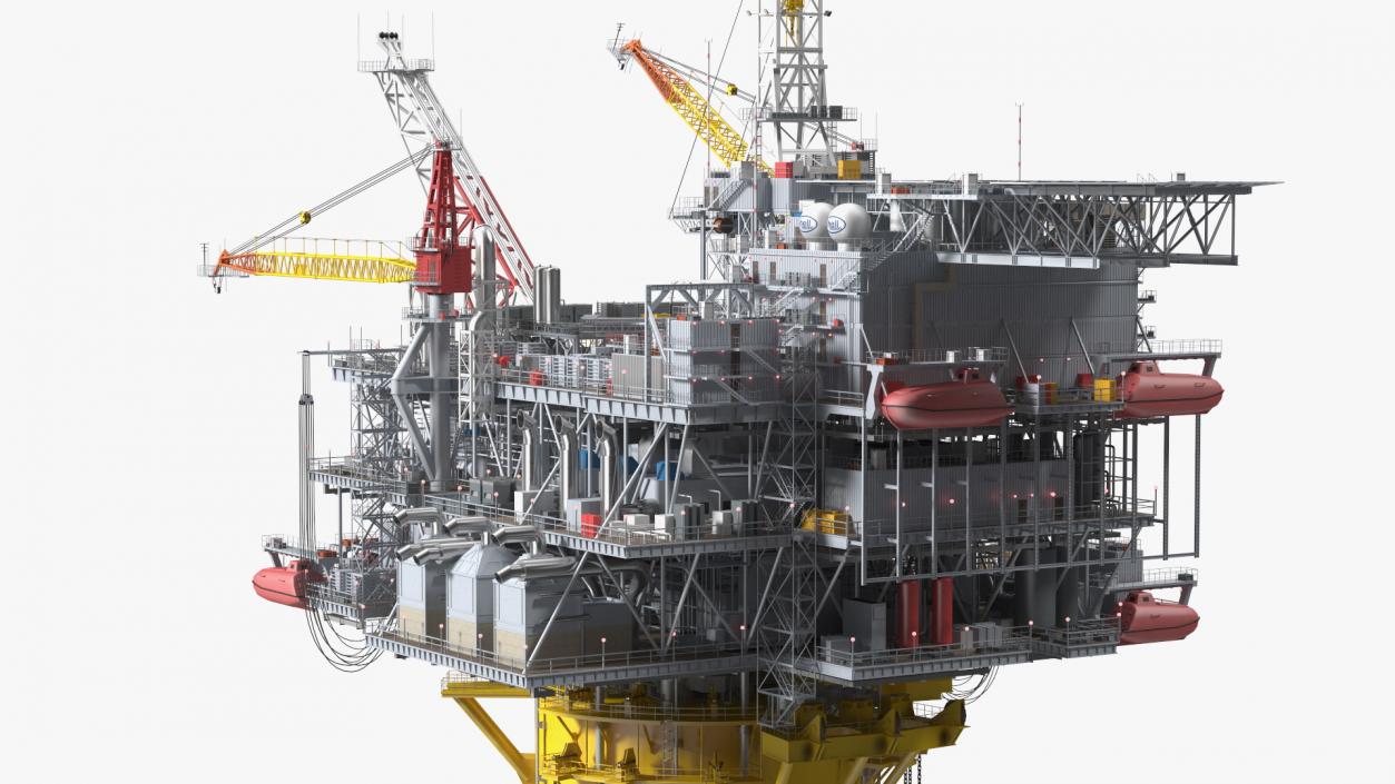 3D Shell Perdido Oil Platform Rigged model