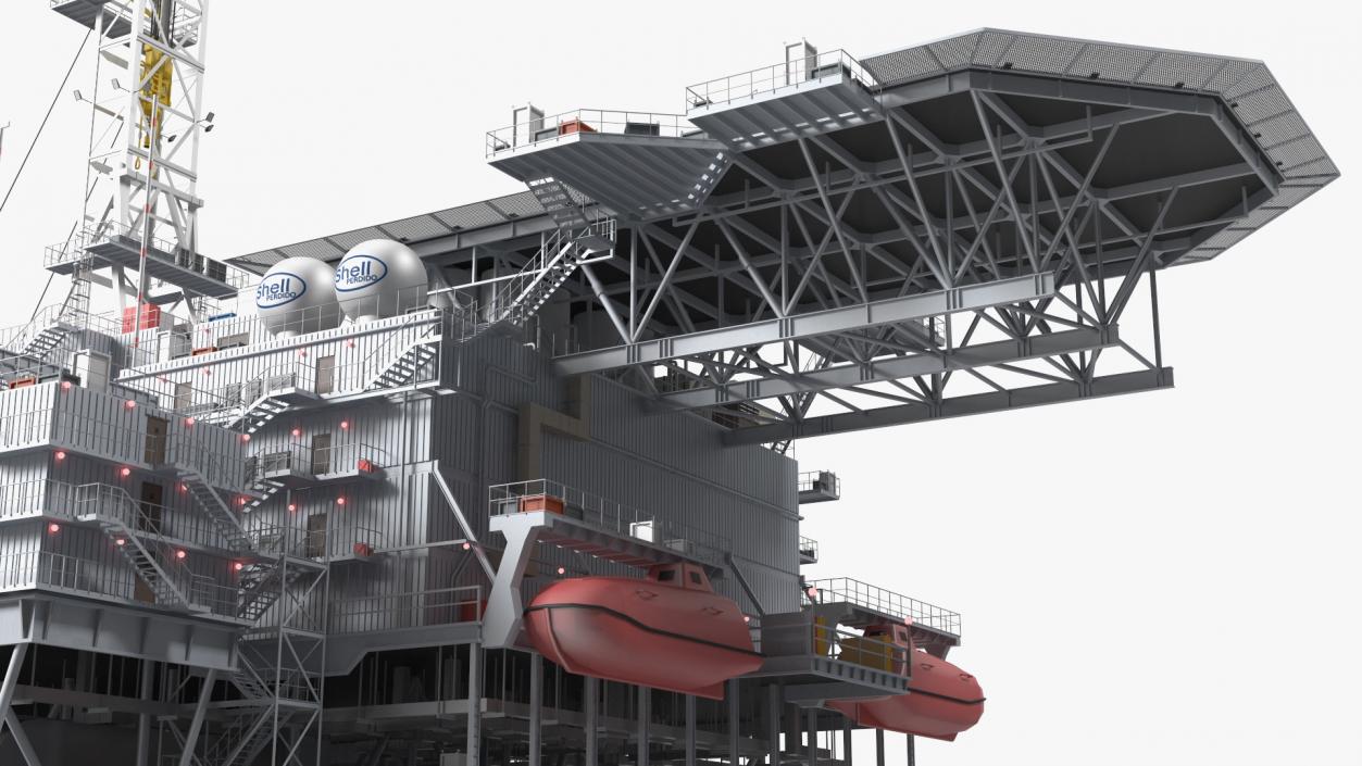 3D Shell Perdido Oil Platform Rigged model