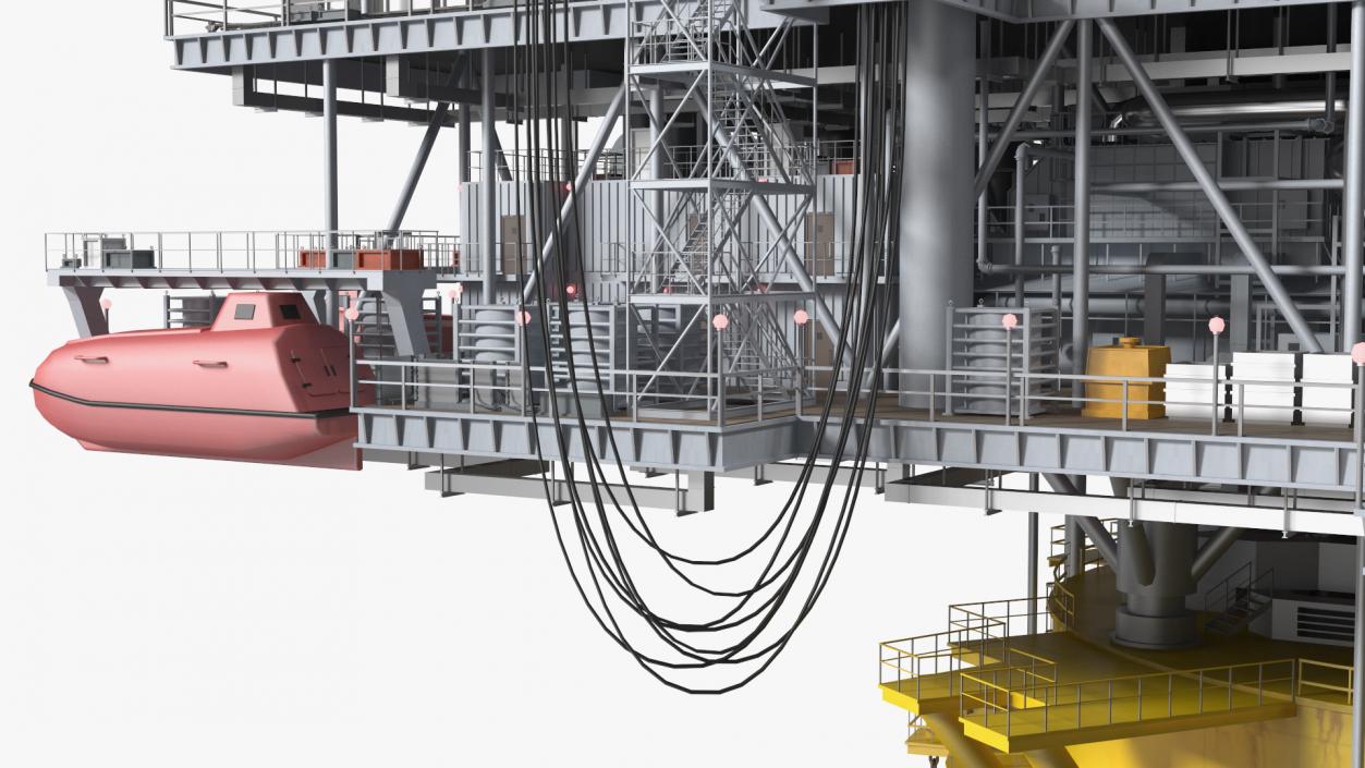 Shell Perdido Oil Platform Rigged for Maya 3D