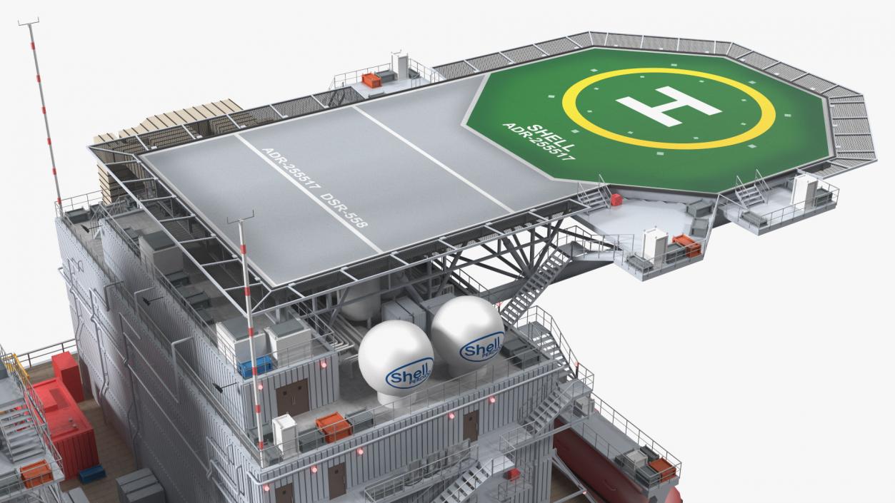 Shell Perdido Oil Platform Rigged for Maya 3D