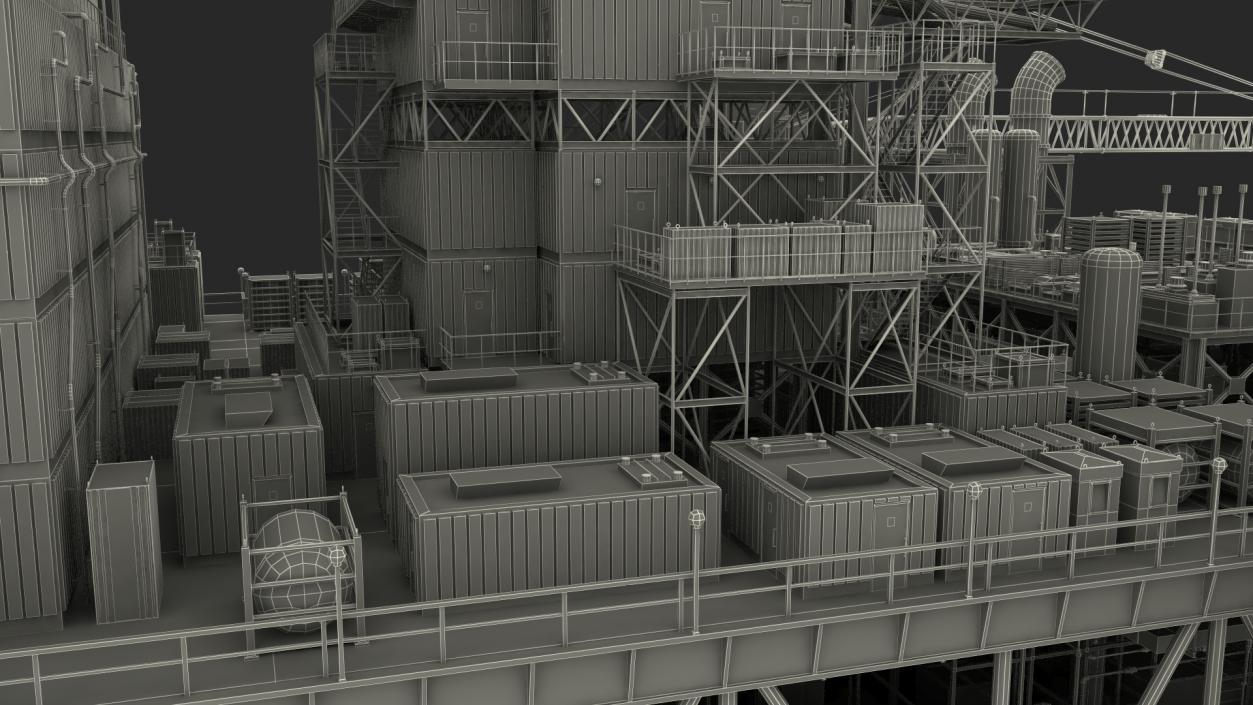 Shell Perdido Oil Platform Rigged for Maya 3D