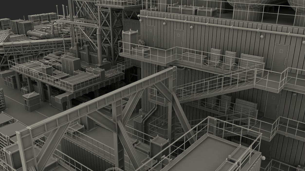 Shell Perdido Oil Platform Rigged for Maya 3D