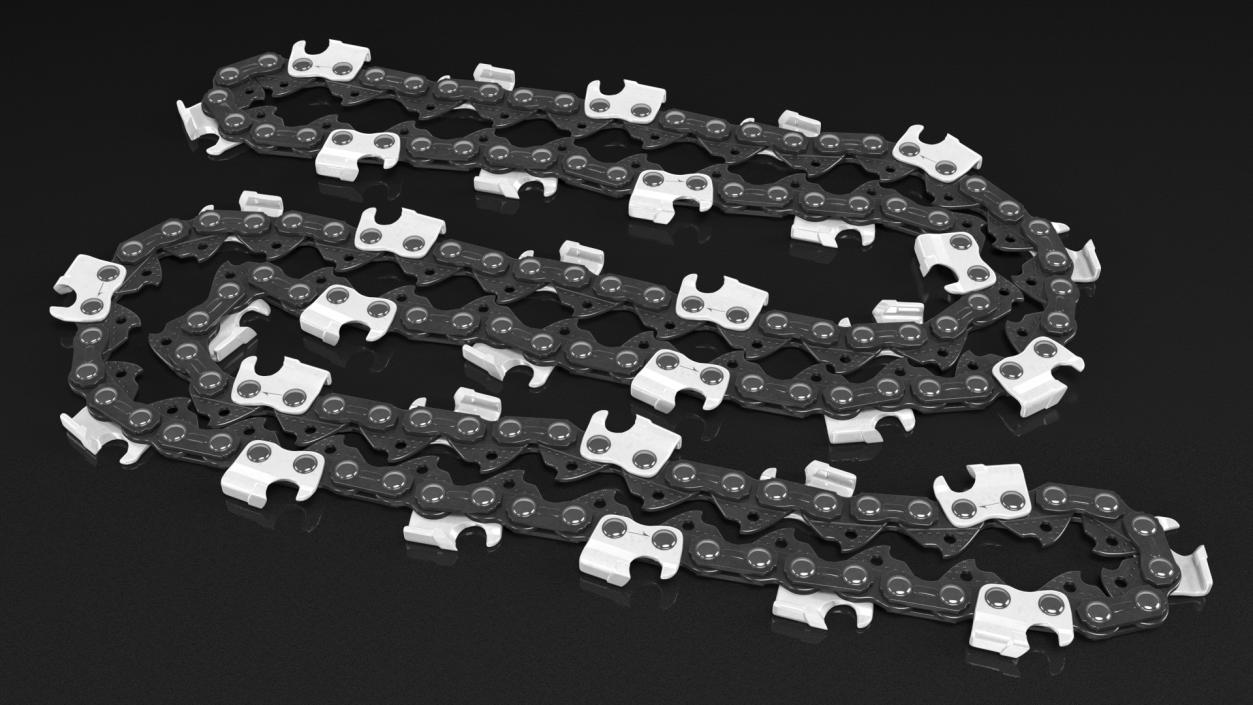 3D Black Chain for Chainsaw Folded