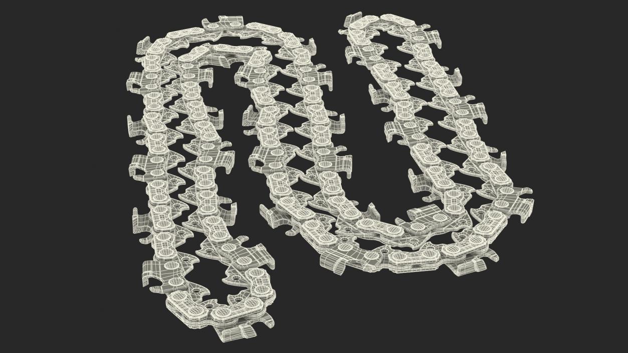 3D Black Chain for Chainsaw Folded