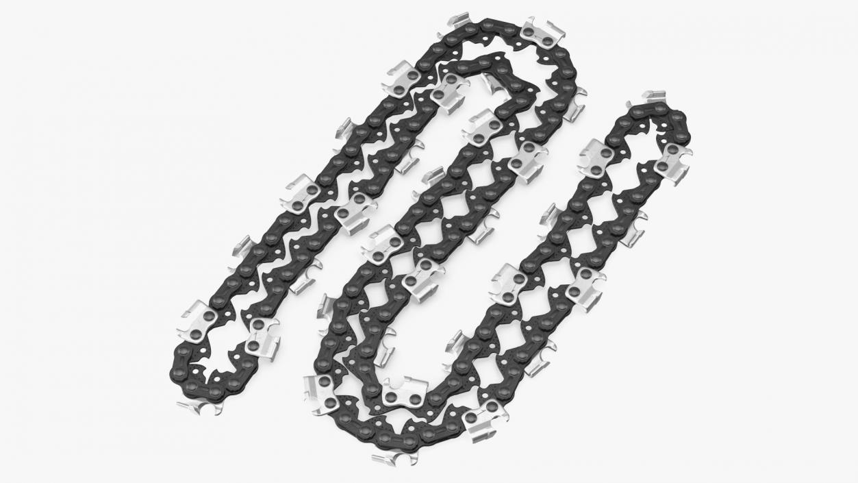 3D Black Chain for Chainsaw Folded