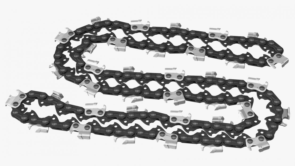 3D Black Chain for Chainsaw Folded