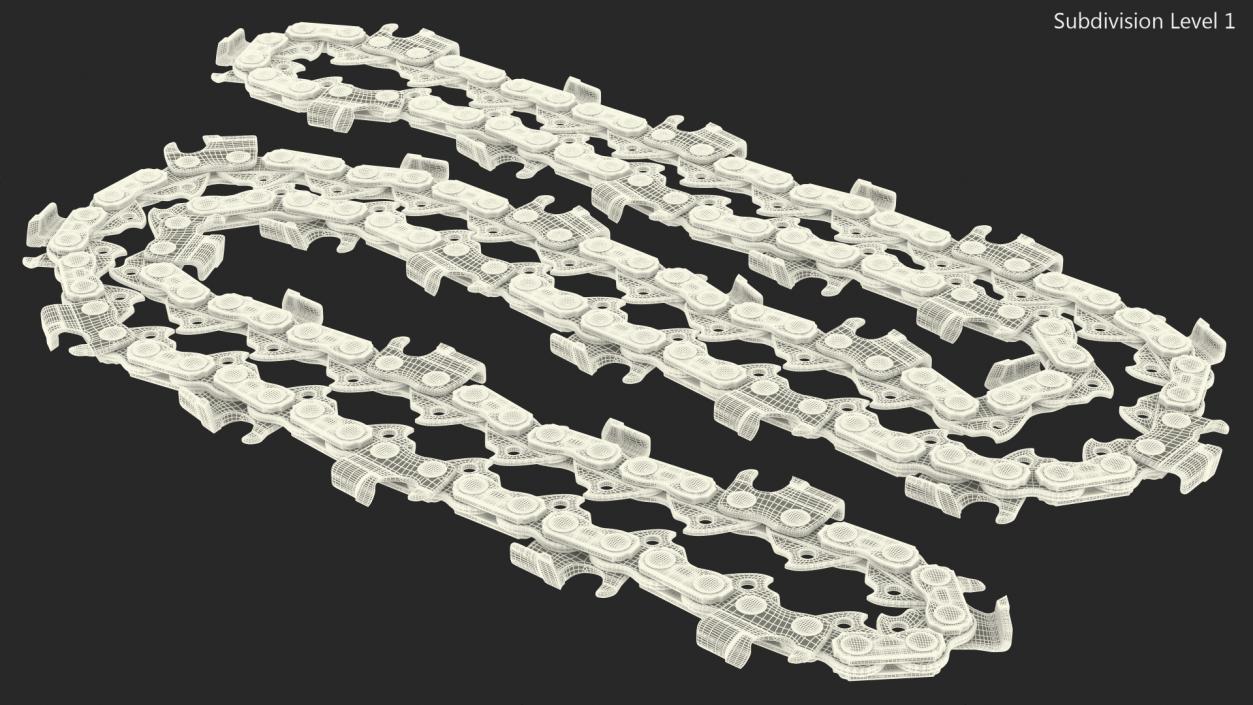 3D Black Chain for Chainsaw Folded