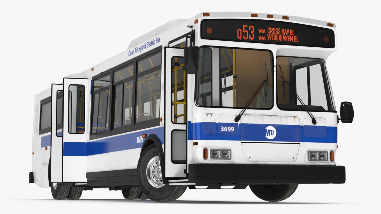 3D City Transit Bus MTA Q53 Rigged