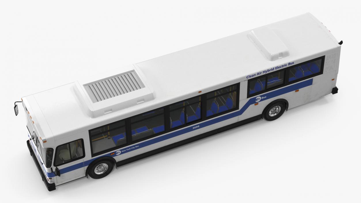 3D City Transit Bus MTA Q53 Rigged