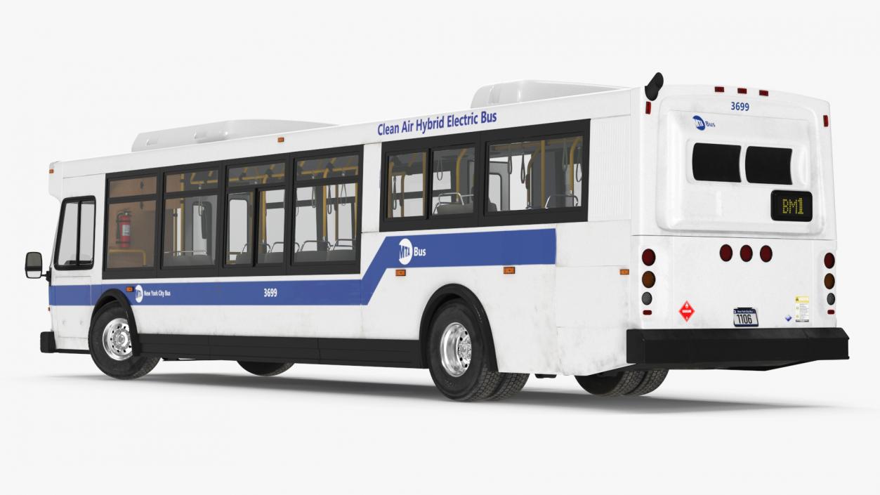 3D City Transit Bus MTA Q53 Rigged