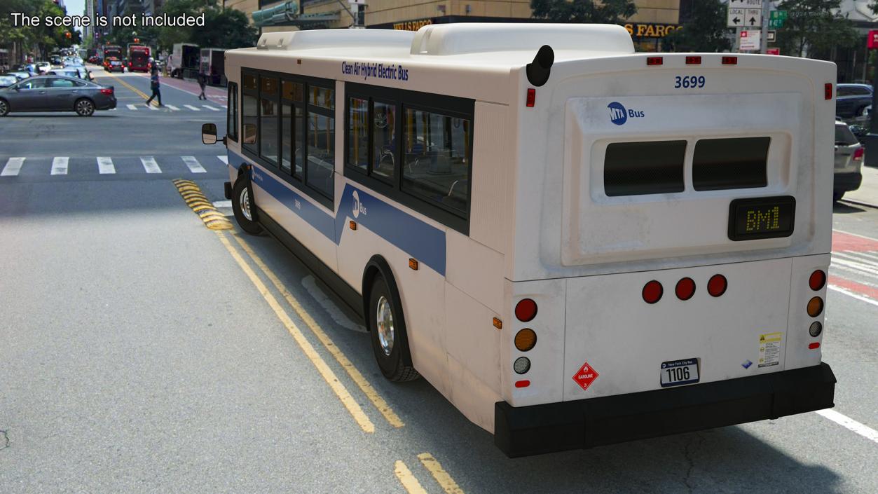 3D City Transit Bus MTA Q53 Rigged