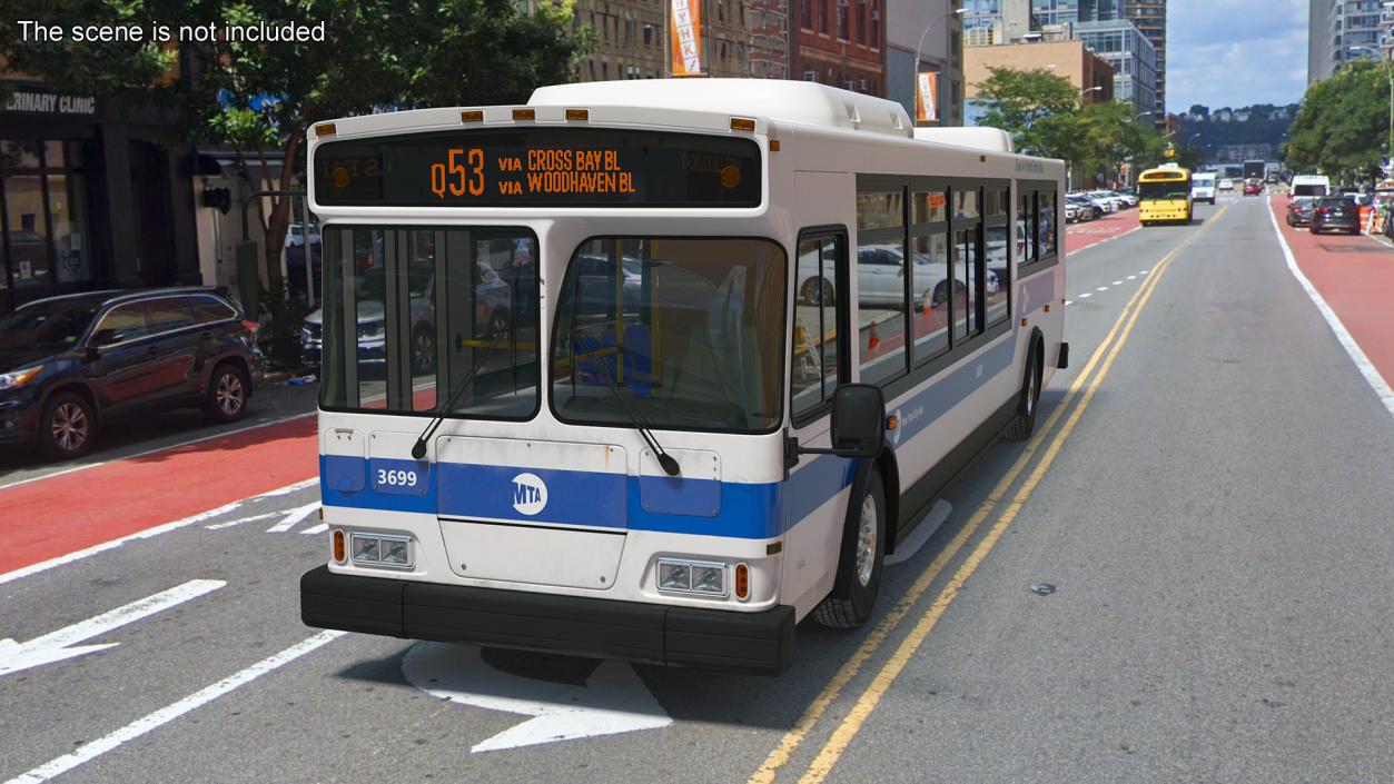 3D City Transit Bus MTA Q53 Rigged