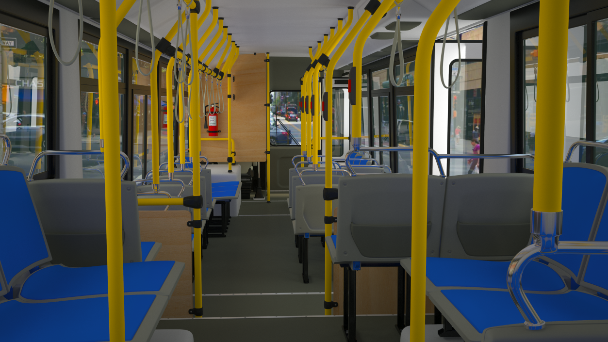 3D City Transit Bus MTA Q53 Rigged